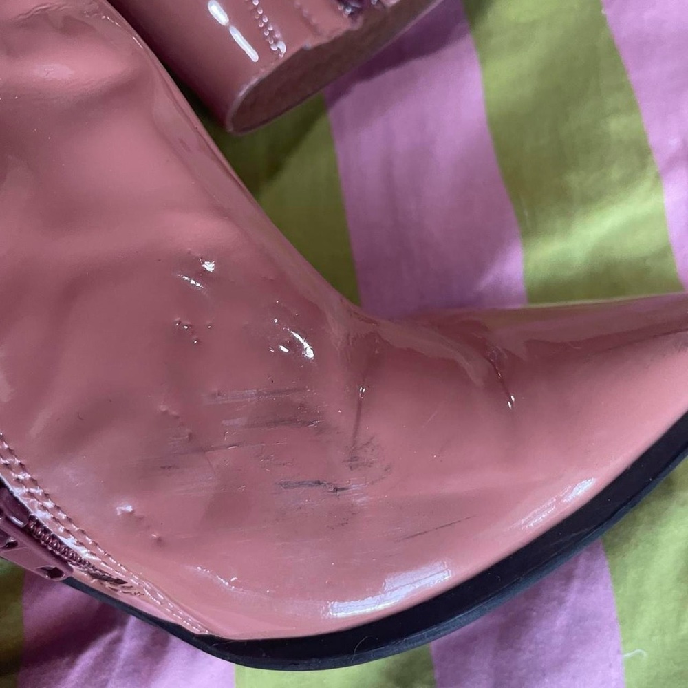 Jeffrey Campbell La Siren Dark Rose Patent Ankle Boots Size 10 View 6